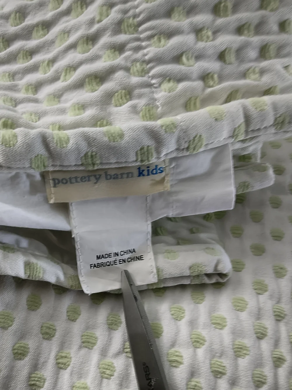 Pottery Barn Kids Audrey Chenille Dot Curtain Panels Green Set of 2